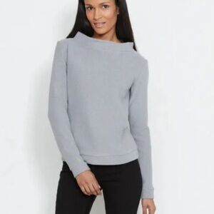 Dudley Stephens XS Brighton Boatneck Top Terry Fleece Color: Heather Grey EUC